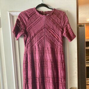 Bella Ella Boutique Midi Dress Stretchy, Lace Overlay